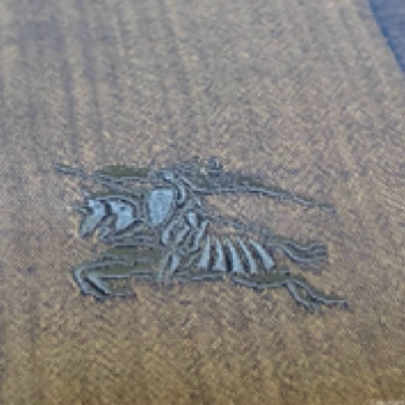 Burberry Blue and Gray Scarf with Woven Texture and Fringe - Picture 2 of 2